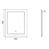 Огледало за баня с LED осветление 60x80 см Лиона INTER CERAMIC - Thumbnail 3