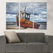 Рибарско корабче на пясъка - картина пано за стена - Thumbnail 2