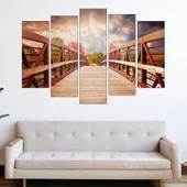 Дървен мост през есентта - картина пано за стена - Thumbnail 3