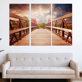 Дървен мост през есентта - картина пано за стена - Thumbnail 2