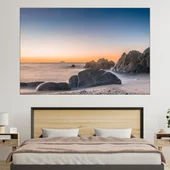 Плаж с изглед към Стромболи - картина пано за стена - Thumbnail 1