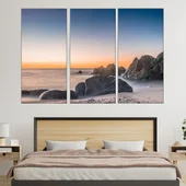 Плаж с изглед към Стромболи - картина пано за стена - Thumbnail 2