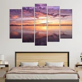 Живописен изгрев над езерото - картина пано за стена - Thumbnail 3