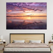 Живописен изгрев над езерото - картина пано за стена - Thumbnail 1