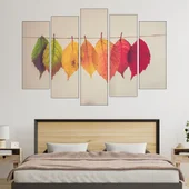 Есенни листа на въже - картина пано за стена - Thumbnail 3