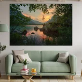 Живописно езеро в Алпите - картина пано за стена - Thumbnail 1