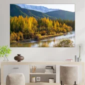 Река в Алтайските планини - картина пано за стена - Thumbnail 1
