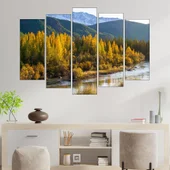 Река в Алтайските планини - картина пано за стена - Thumbnail 3