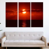 Залез над морски хоризонт - картина пано за стена - Thumbnail 2