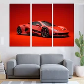 Червена спортна кола - картина пано за стена - Thumbnail 2