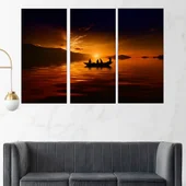 Рибари се прибират по залез - картина пано за стена - Thumbnail 2