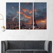 Айфеловата кула по залез слънце - картина пано за стена - Thumbnail 2