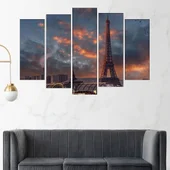 Айфеловата кула по залез слънце - картина пано за стена - Thumbnail 3
