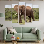 Африкански слон в саваната - картина пано за стена - Thumbnail 3