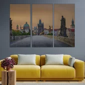 Мост в златна Прага - картина пано за стена - Thumbnail 2