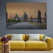 Мост в златна Прага - картина пано за стена - Thumbnail 1