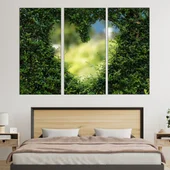 Зелен храст във формата на сърце - картина пано за стена - Thumbnail 2