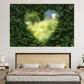 Зелен храст във формата на сърце - картина пано за стена - Thumbnail 1