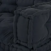 Диван с възглавници за палет, антрацитен плат, с облегалка и подлакътници - Thumbnail 4