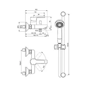 Стенен смесител за вана/душ с аксесоари Calista VIDIMA - Thumbnail 2