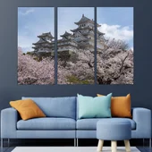 Замъкът Химеджи в Япония - картина пано за стена - Thumbnail 2