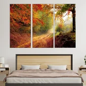 Есенна пътека в гората  - картина пано за стена - Thumbnail 2
