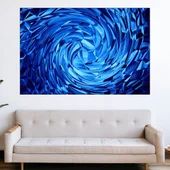 Фон синя спирала  - картина пано за стена - Thumbnail 1