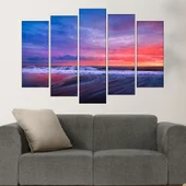 Морски пейзаж на разсъмване - картина пано за стена - Thumbnail 3