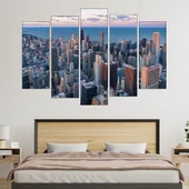 Чикаго по здрач - картина пано за стена - Thumbnail 3