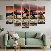 Галопиращи коне в морето - картина пано за стена - Thumbnail 3
