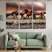 Галопиращи коне в морето - картина пано за стена - Thumbnail 2