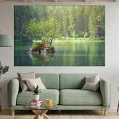 Красиво езеро с дърво - картина пано за стена - Thumbnail 1