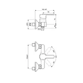 Стенен смесител за душ или вана Calista - VIDIMA - Thumbnail 2