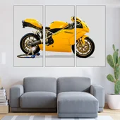 Жълт мотоциклет Дукати - картина пано за стена - Thumbnail 2