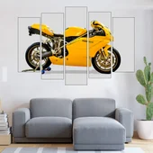 Жълт мотоциклет Дукати - картина пано за стена - Thumbnail 3