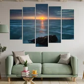 Ефектен изгрев над океана - картина пано за стена - Thumbnail 3