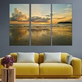 Изгрев над оеканско крайбрежие - картина пано за стена - Thumbnail 2