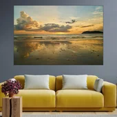 Изгрев над оеканско крайбрежие - картина пано за стена - Thumbnail 1