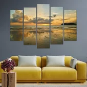 Изгрев над оеканско крайбрежие - картина пано за стена - Thumbnail 3