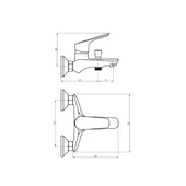 Стенен смесител за вана/душ ф35 мм Alize FORMA VITA - Thumbnail 2