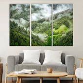 Сутрешна мъгла в гората - картина пано за стена - Thumbnail 2