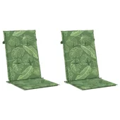 Възглавници за столове  2 бр на зелени листа текстил - VL361265 - Thumbnail 3