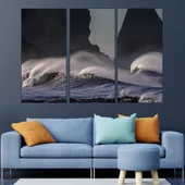 Бурни вълни в оекана - картина пано за стена - Thumbnail 2
