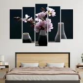 Вишнев цвят във ваза - картина пано за стена - Thumbnail 3