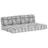 Палетна възглавница за диван, сива, текстил, пачуърк - Thumbnail 10