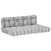 Палетна възглавница за диван, сива, текстил, пачуърк - Thumbnail 9