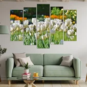 Цъфнали бели лалета - картина пано за стена - Thumbnail 3