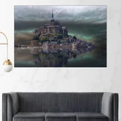Замък върху малък остров - картина пано за стена - Thumbnail 1