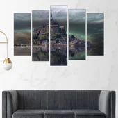 Замък върху малък остров - картина пано за стена - Thumbnail 3