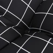 Възглавница за пейка черно каре 100x50x7 см оксфорд плат - VL361577 - Thumbnail 5